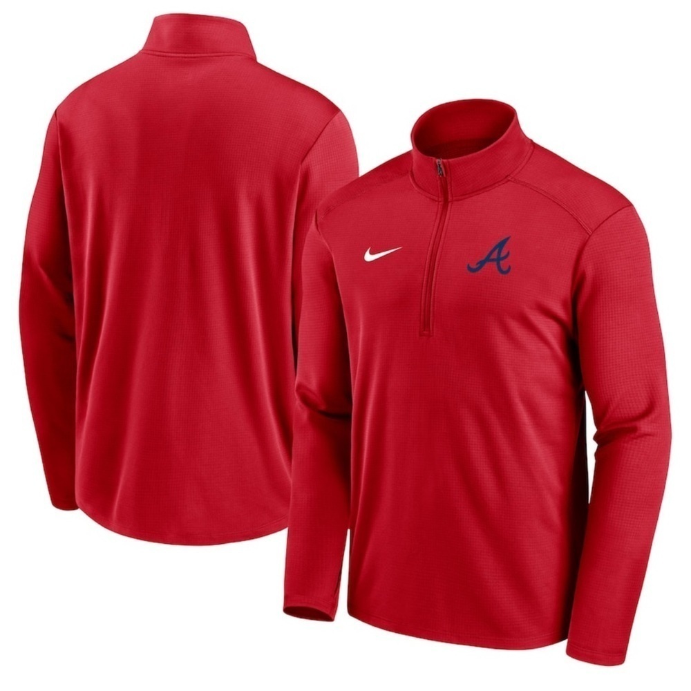 Men’s NIKE Atlanta Braves Agility pacer lightweight half zip top- Size medium